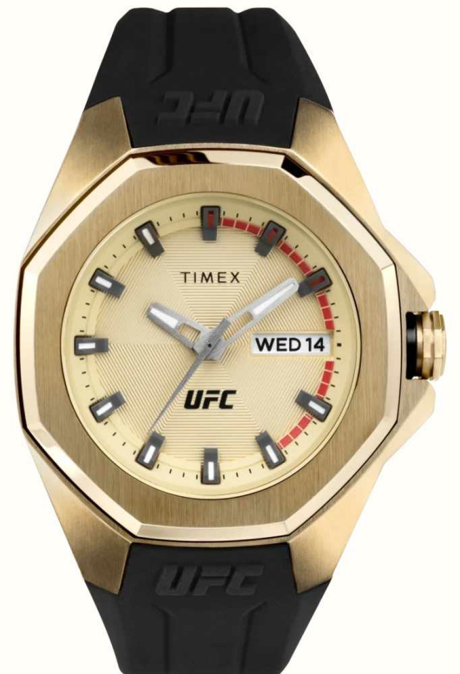 Men'S Timex | Timex X Ufc Pro Gold Dial / Black Silicone