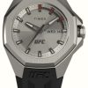 Men'S Timex | Timex X Ufc Pro Silver Dial / Black Silicone