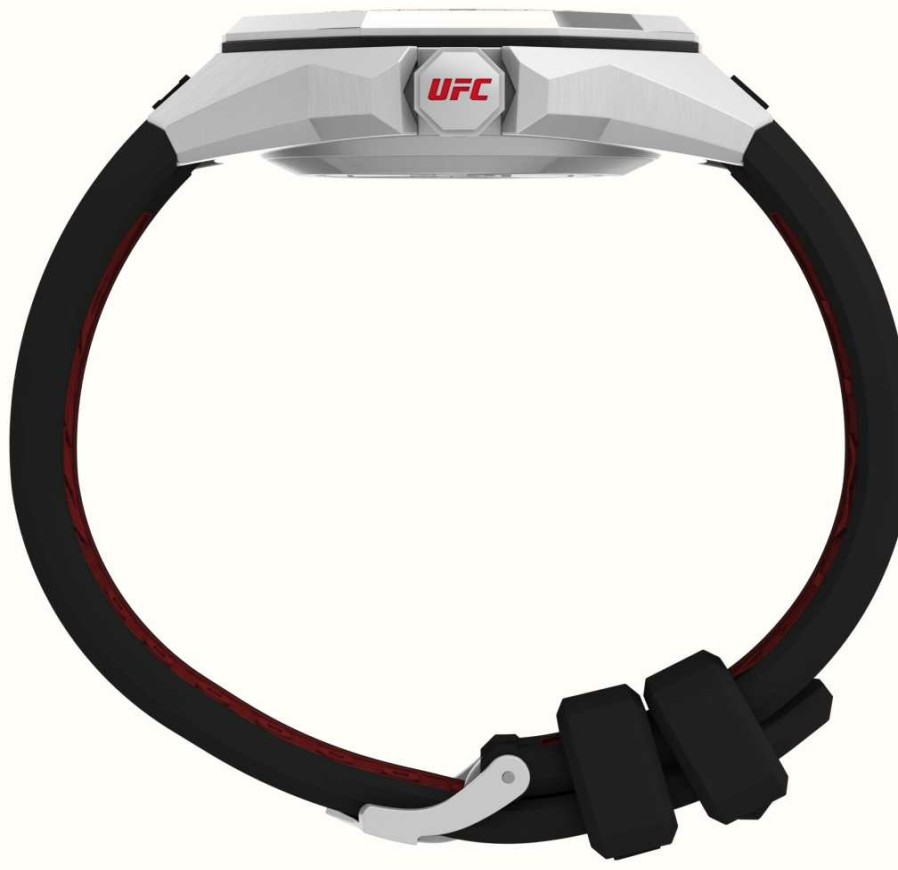 Men'S Timex | Timex X Ufc Pro Silver Dial / Black Silicone