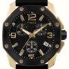 Men'S Timex | Timex X Ufc Icon Chronograph Black Dial / Black Silicone