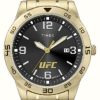 Men'S Timex | Timex X Ufc Legend Black Dial / Gold Pvd Stainless Steel