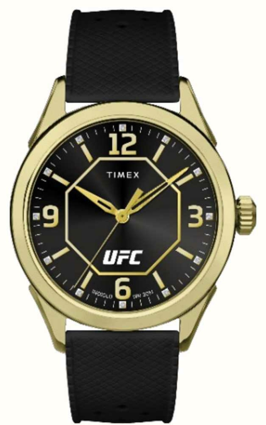 Men'S Timex | Timex X Ufc Athena Black Dial / Black Silicone