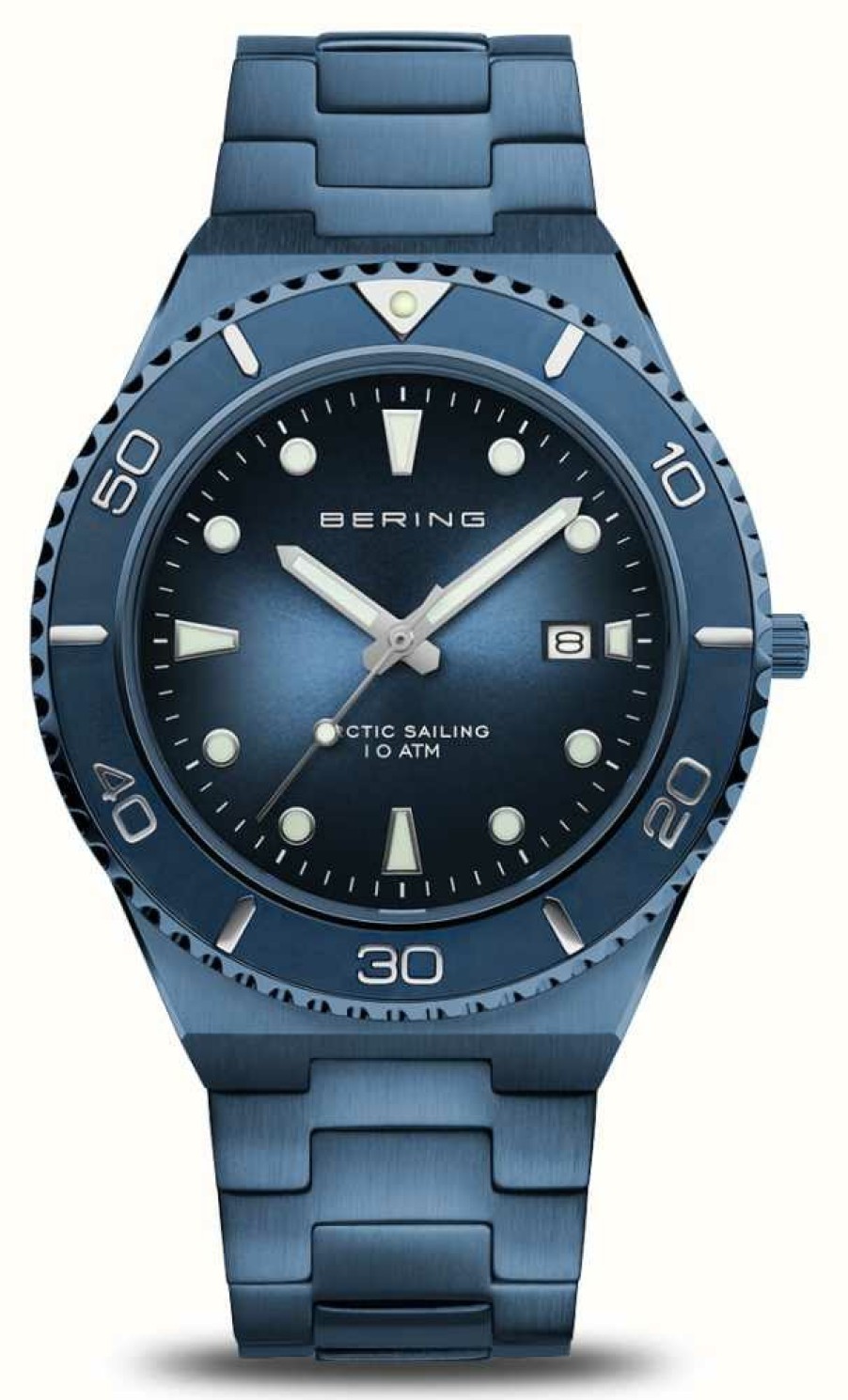 Men'S Bering | Bering Arctic Sailing | Blue Dial | Blue Pvd Plated Steel Bracelet