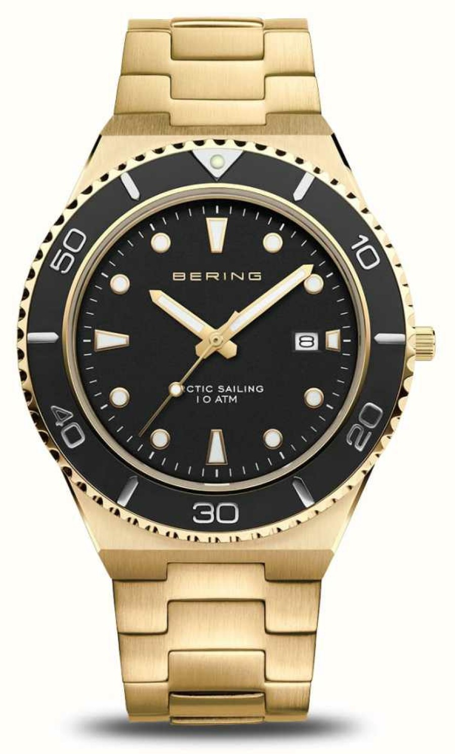 Men'S Bering | Bering Arctic Sailing | Black Dial | Gold Pvd Steel Bracelet