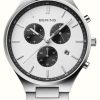 Men'S Bering | Bering Titan Chrono | White Dial | Titanium Bracelet