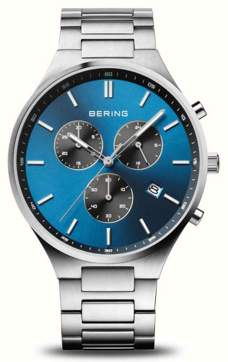 Men'S Bering | Bering Titan Chrono | Blue Dial | Titanium Bracelet