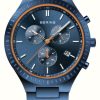 Men'S Bering | Bering Titan Chrono | Blue Dial | Blue Titanium Bracelet