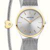 Women'S Bering | Bering Classic | Gift Set | Silver Dial | Stainless Steel Mesh