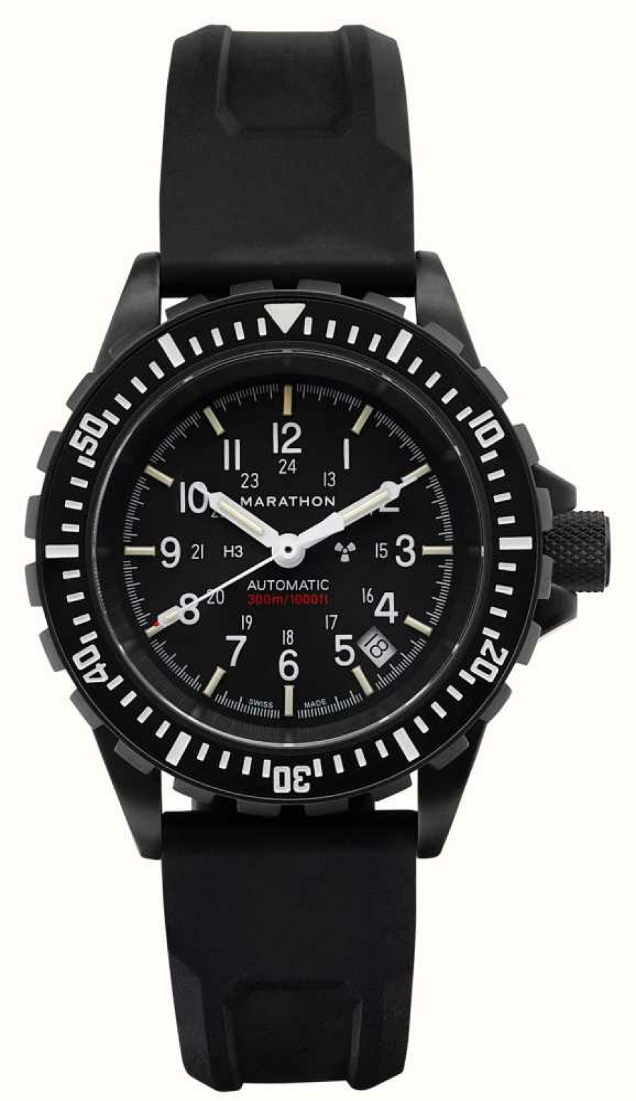 Men'S Marathon | Marathon Large Diver'S Automatic | Gsar | Black Dial | Black Silicone Strap