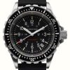 Men'S Marathon | Marathon Large Diver'S Quartz | Tsar | Black Dial | Black Silicone Strap