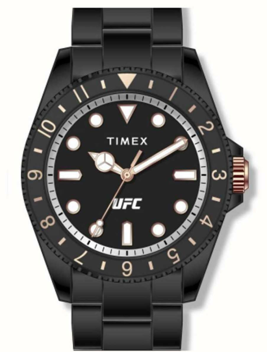 Men'S Timex | Timex X Ufc Debut Black Dial / Black Pvd Stainless Steel