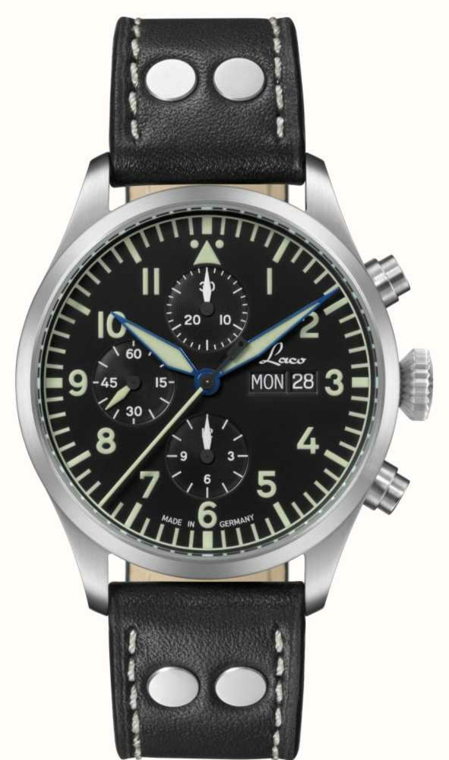 Men'S Laco | Laco Kiel.2 Schwarz Chronograph Black Dial