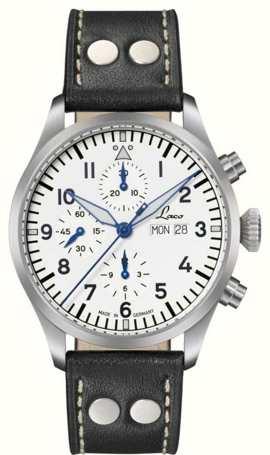 Men'S Laco | Laco Kiel.2 Weiss Chronograph White Dial