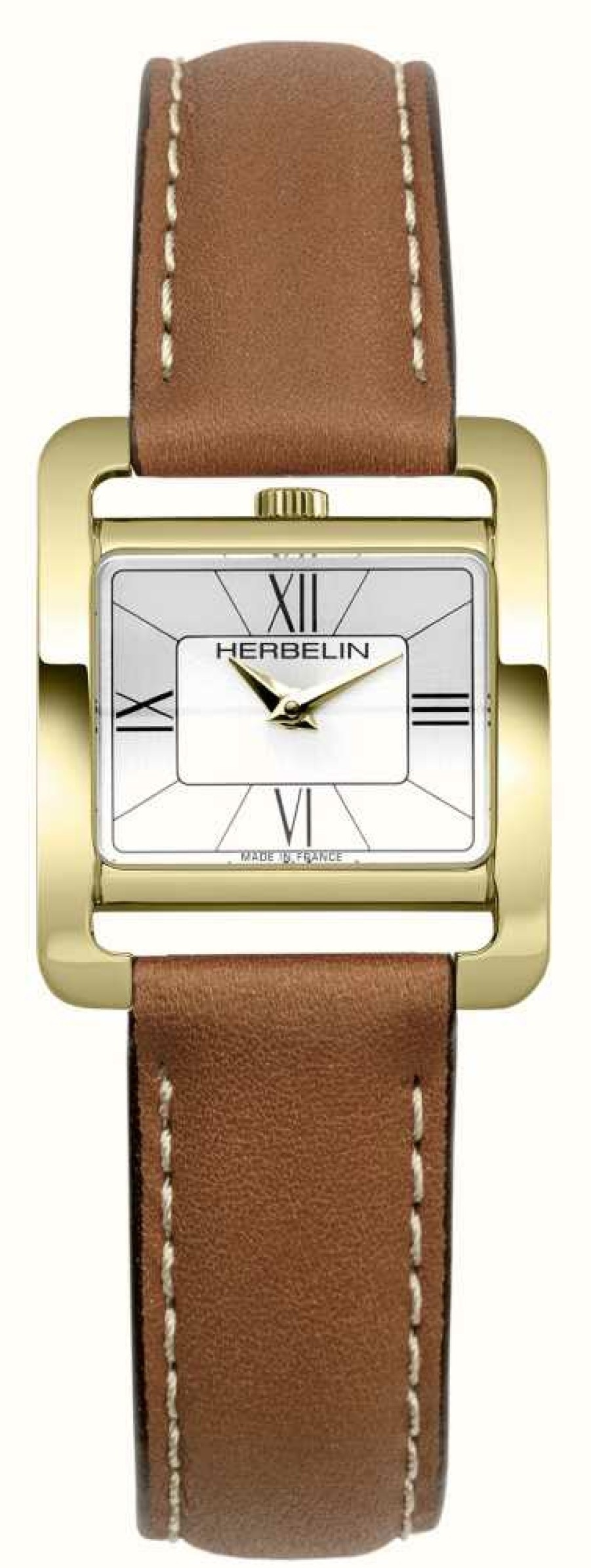 Women'S Herbelin | Herbelin V Avenue | Silver Dial | Brown Leather Strap