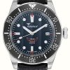 Men'S Squale | Squale 1545 Black (40Mm) Black Cotes De Geneve Dial / Black Homage Tropic Rubber