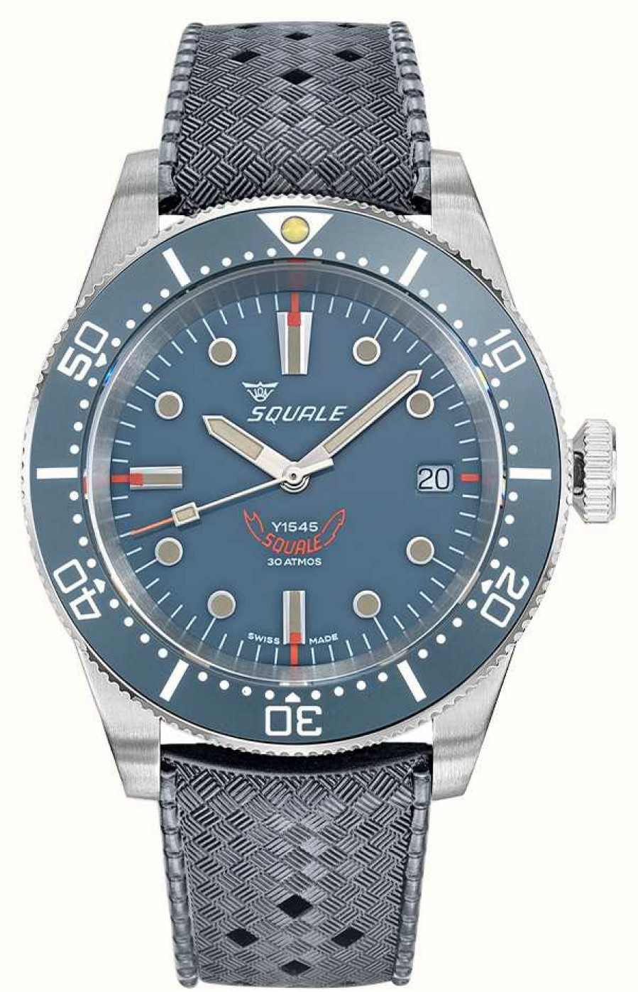 Men'S Squale | Squale 1545 Grey (40Mm) Grey Dial / Grey Homage Tropic Rubber