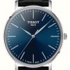 Men'S Tissot | Tissot Men'S Everytime | Blue Dial | Black Leather Strap