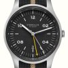 Men'S STERNGLAS | Sternglas Taiga Gmt Quartz (42Mm) Anthracite Dial / Beige + Black Nato