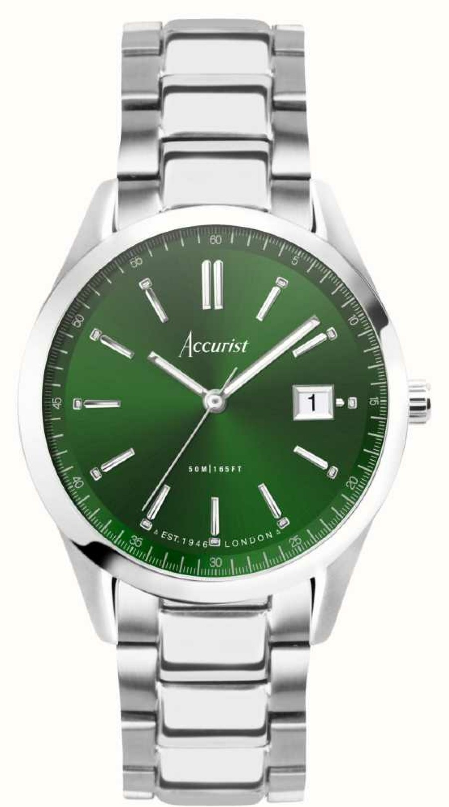 Men'S Accurist | Accurist Everyday Mens | Green Dial | Stainless Steel Bracelet