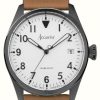 Men'S Accurist | Accurist Aviation Mens | White Dial | Brown Leather Strap