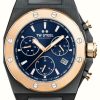 Men'S TW Steel | Tw Steel Ceo Tech Chronograph (45Mm) Dark Blue Sunray Dial / Blue Leather Strap