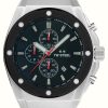 Men'S TW Steel | Tw Steel Ceo Tech Chronograph (44Mm) Black Dial / Black Silicone Strap