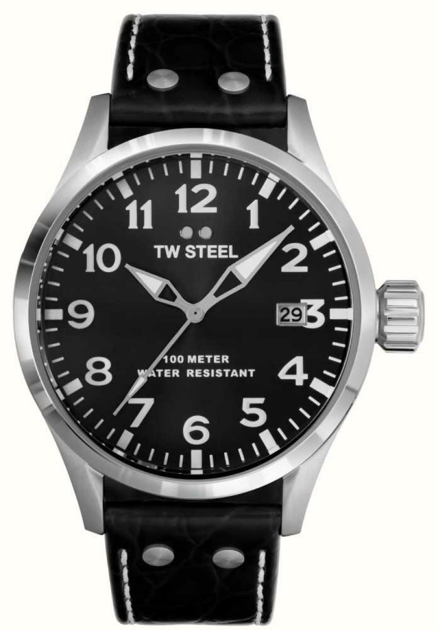 Men'S TW Steel | Tw Steel Men'S Volante | Black Dial | Black Leather Strap