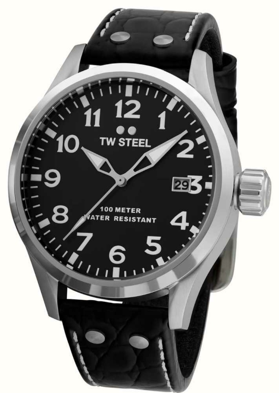 Men'S TW Steel | Tw Steel Men'S Volante | Black Dial | Black Leather Strap