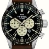 Men'S TW Steel | Tw Steel Men'S Volante | Black Chronograph Dial | Brown Leather Strap