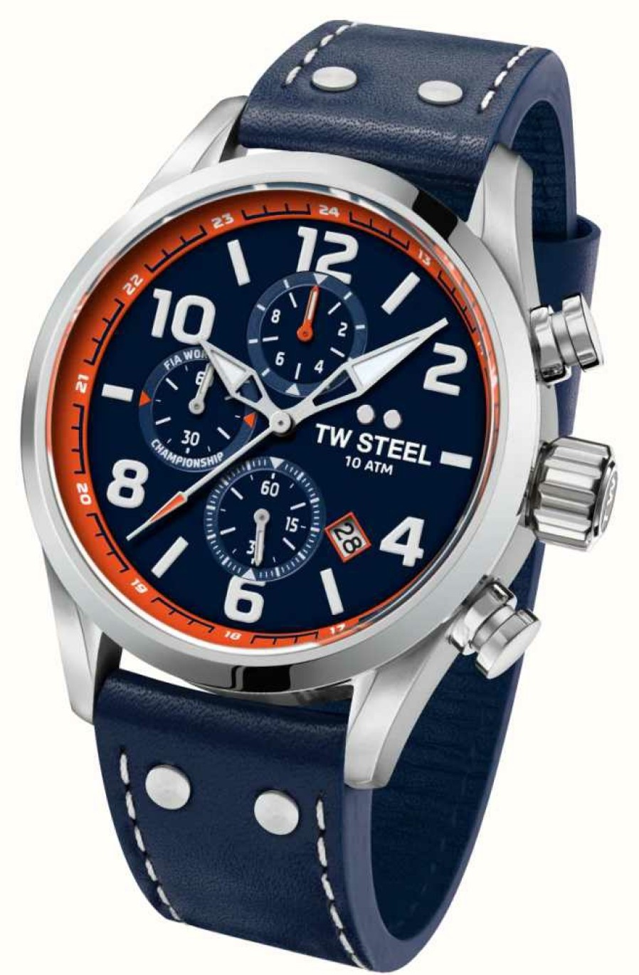 Men'S TW Steel | Tw Steel Volante | Blue Chronograph Dial | Blue Leather Strap