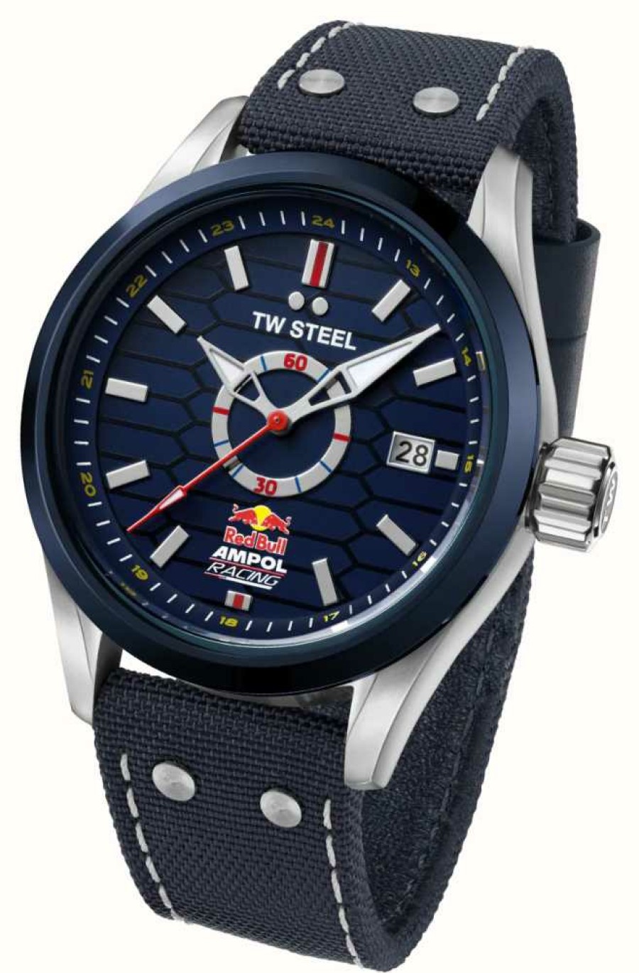 Men'S TW Steel | Tw Steel Red Bull Ampol Racing (45Mm) Blue Dial / Blue Canvas Hybrid Strap