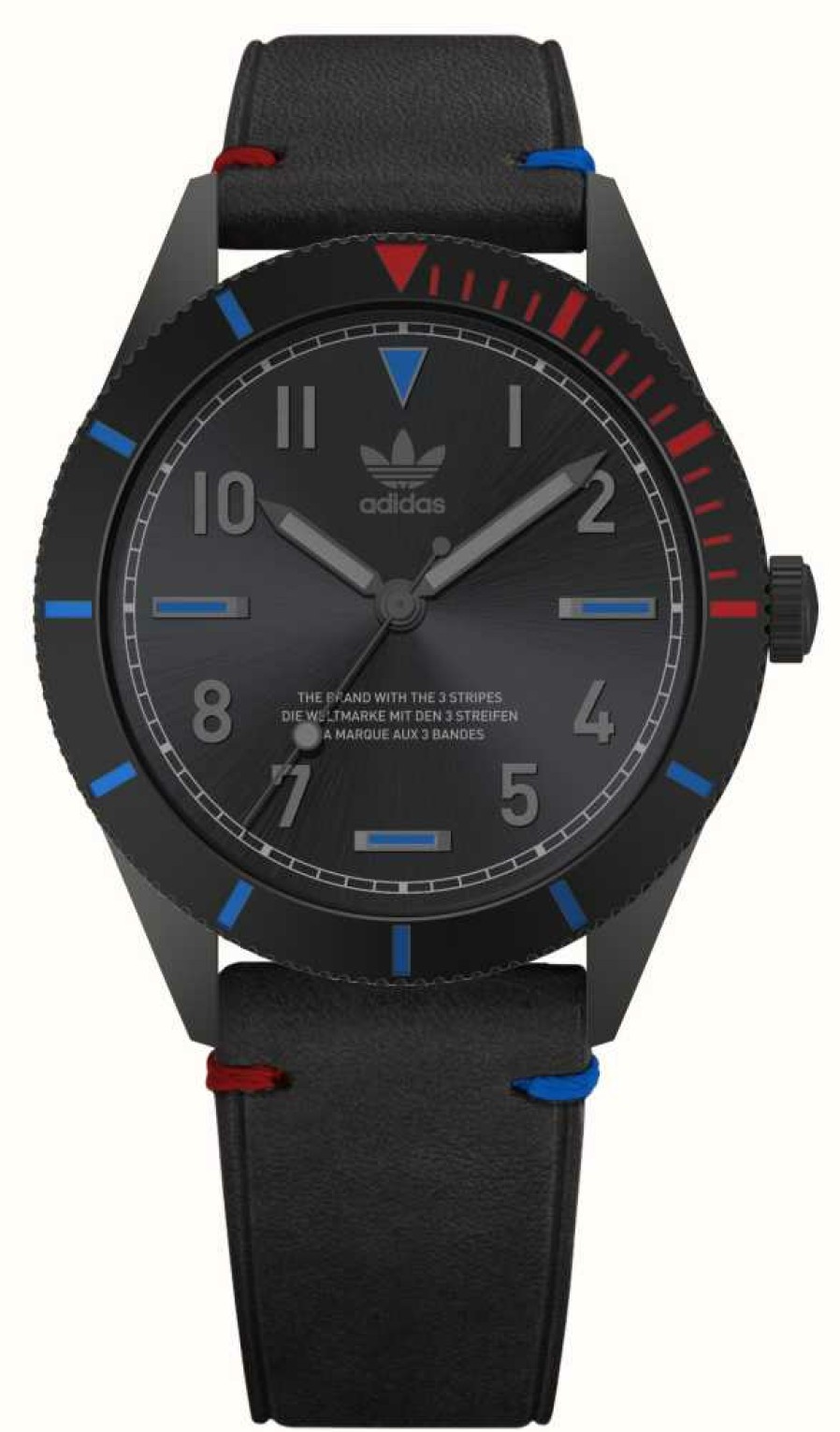 Women'S Adidas | Adidas Edition Three | Black Dial | Black Eco-Leather Strap