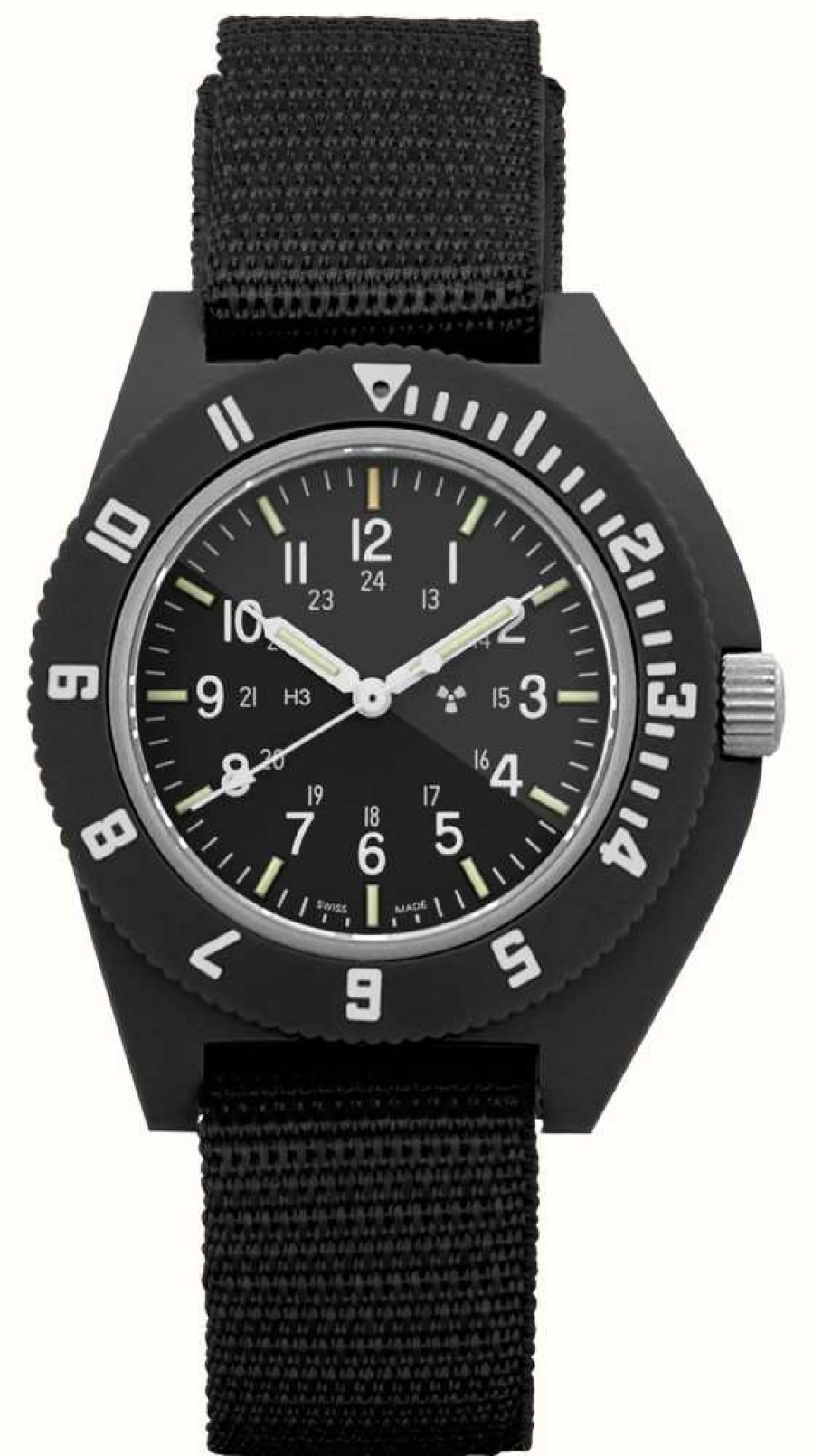 Men'S Marathon | Marathon Navigator | Quartz | Black Dial | Black Ballistic Nato Strap