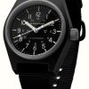 Men'S Marathon | Marathon Black General Purpose Mechanical (Gpm) | Us Government Markings| Black Ballistic Nylon Strap