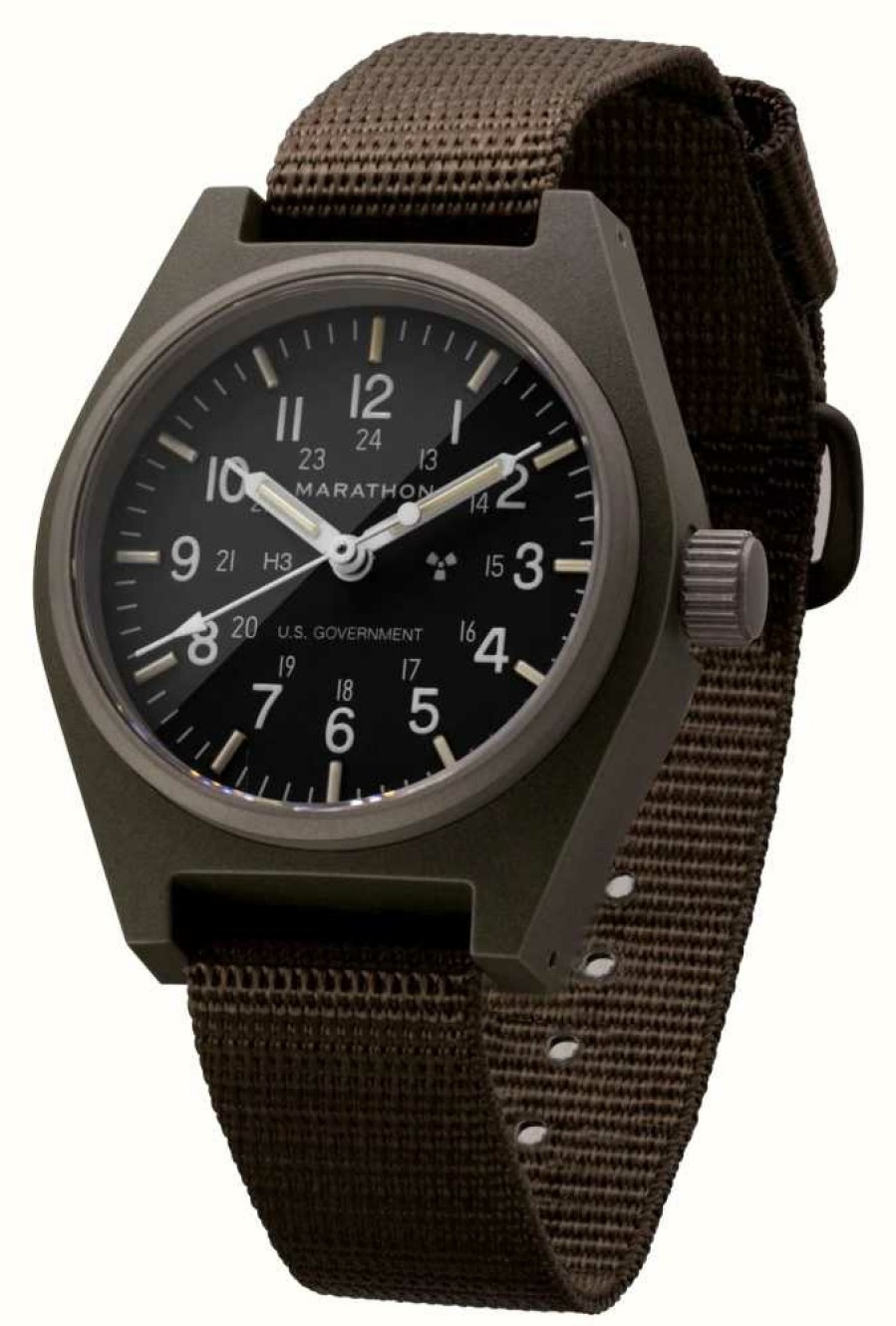 Men'S Marathon | Marathon Sage Green General Purpose Mechanical (Gpm) | Us Government | Green Brown Ballistic Nylon Strap