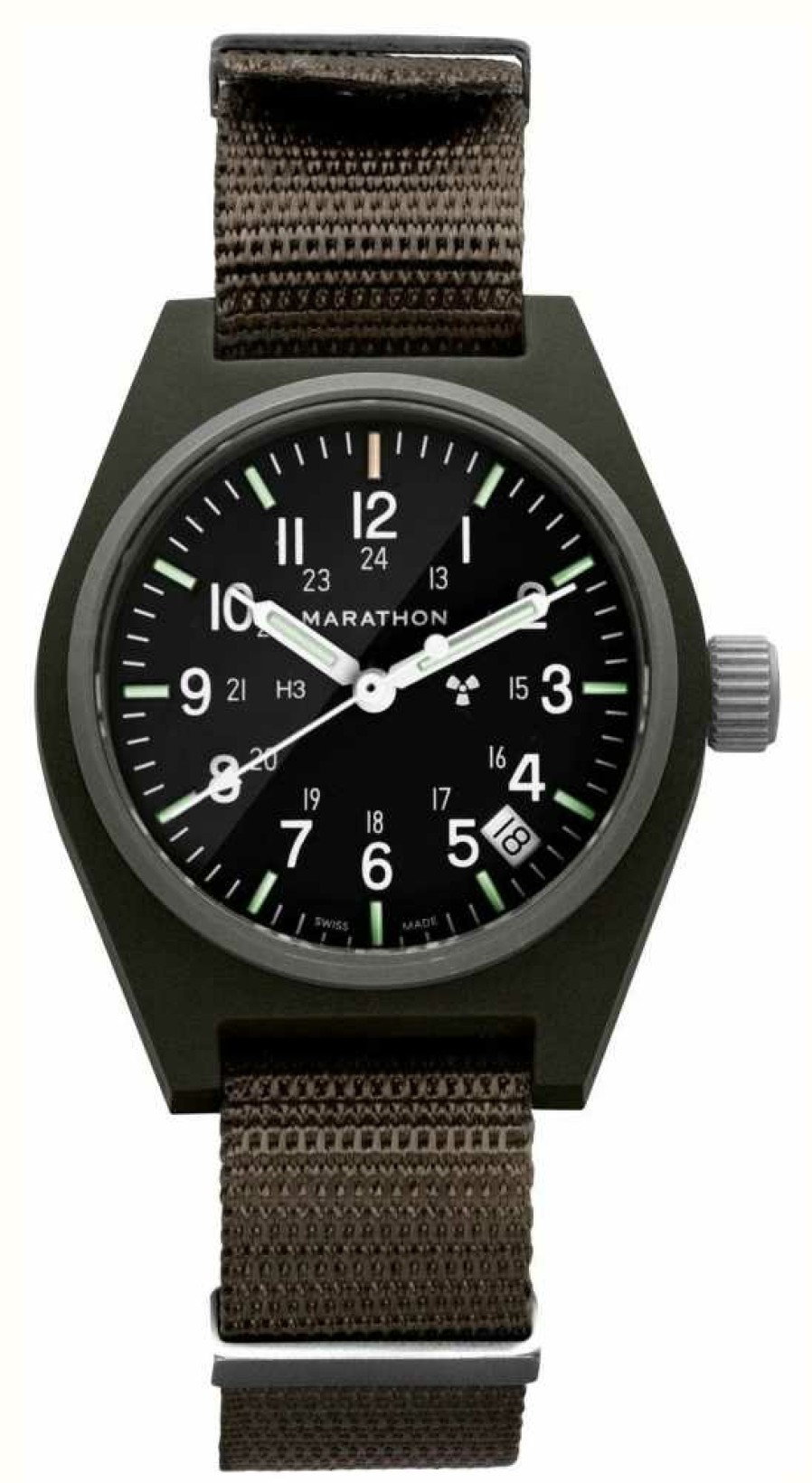 Men'S Marathon | Marathon Sage Green General Purpose Quartz With Maraglo (Gpq) | Ballistic Nylon Strap