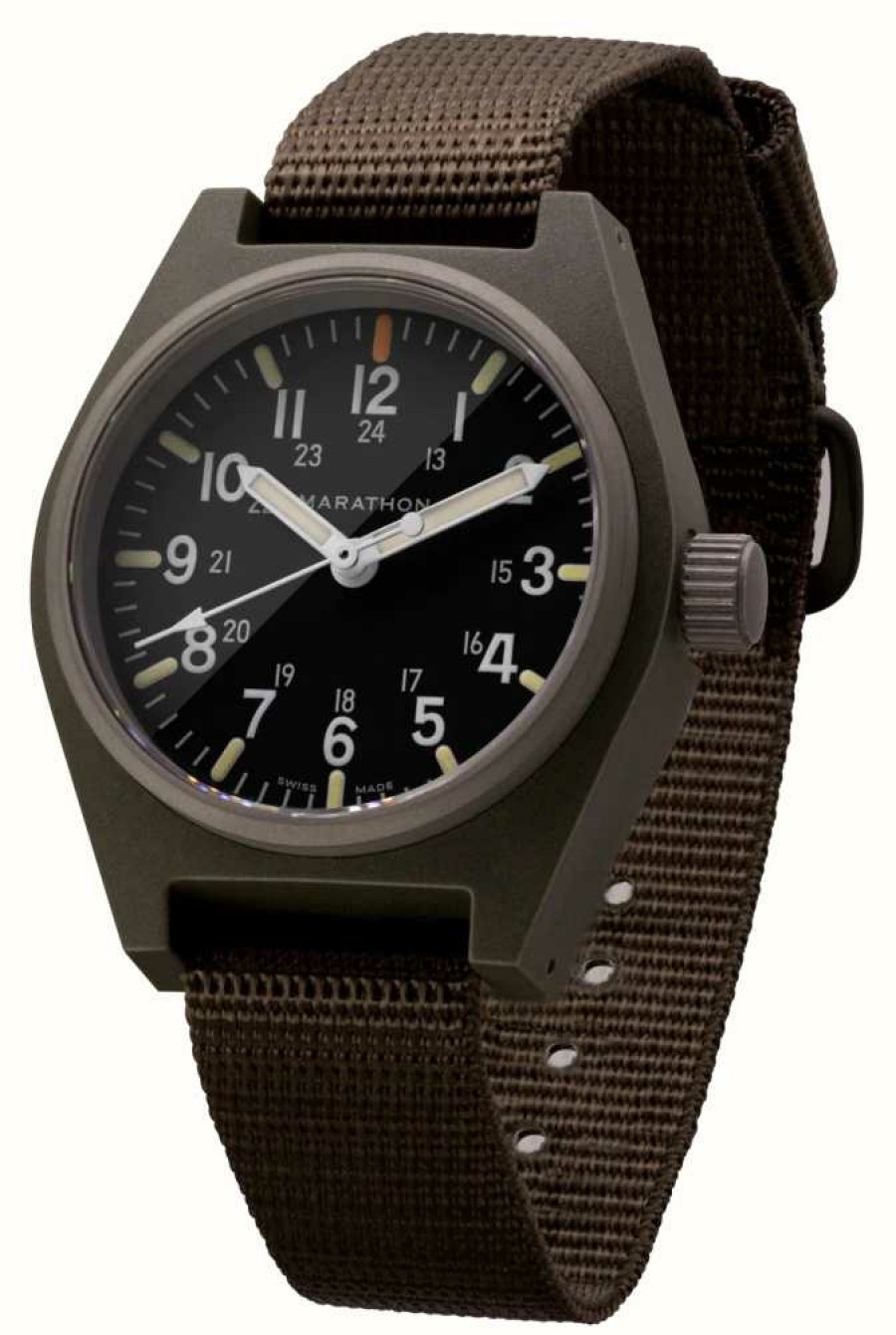 Men'S Marathon | Marathon Sage Green General Purpose Quartz With Maraglo (Gpq) | Ballistic Nylon Strap