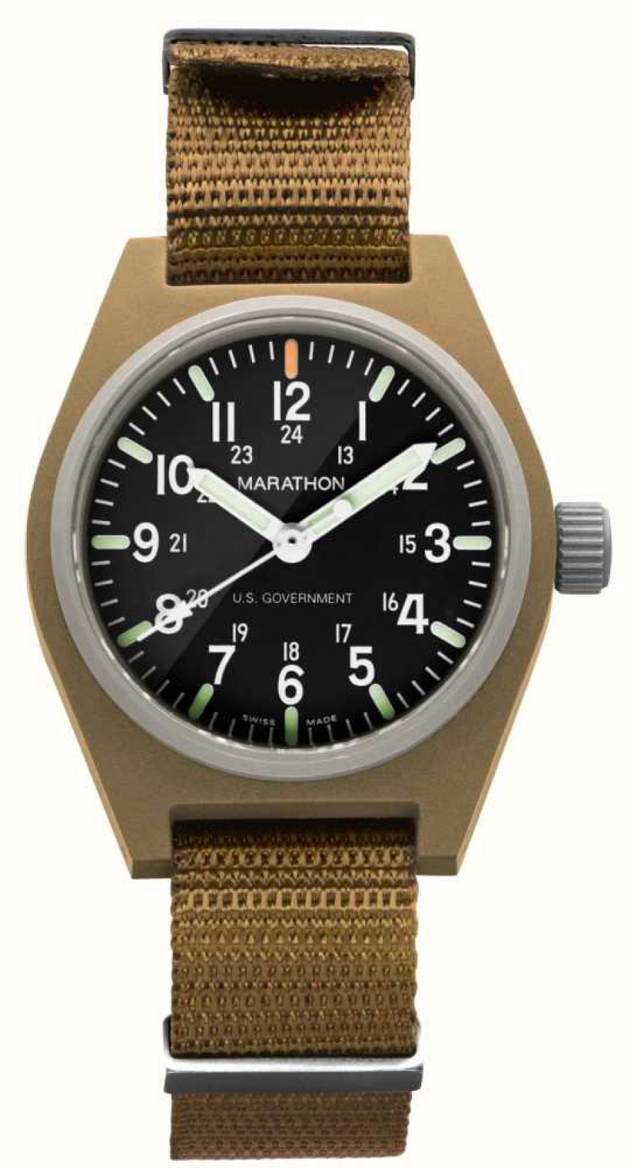 Men'S Marathon | Marathon Desert Tan General Purpose Quartz With Maraglo (Gpq) | Us Government | Ballistic Nylon Strap