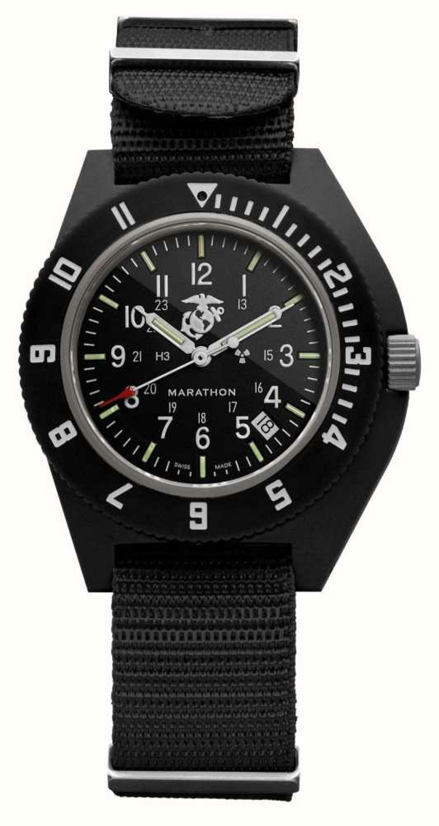 Men'S Marathon | Marathon Official Usmc Black Pilot'S Navigator | Ballistic Nylon Strap