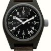 Men'S Marathon | Marathon Sage Green General Purpose Quartz With Date (Gpq) | Ballistic Nylon Strap