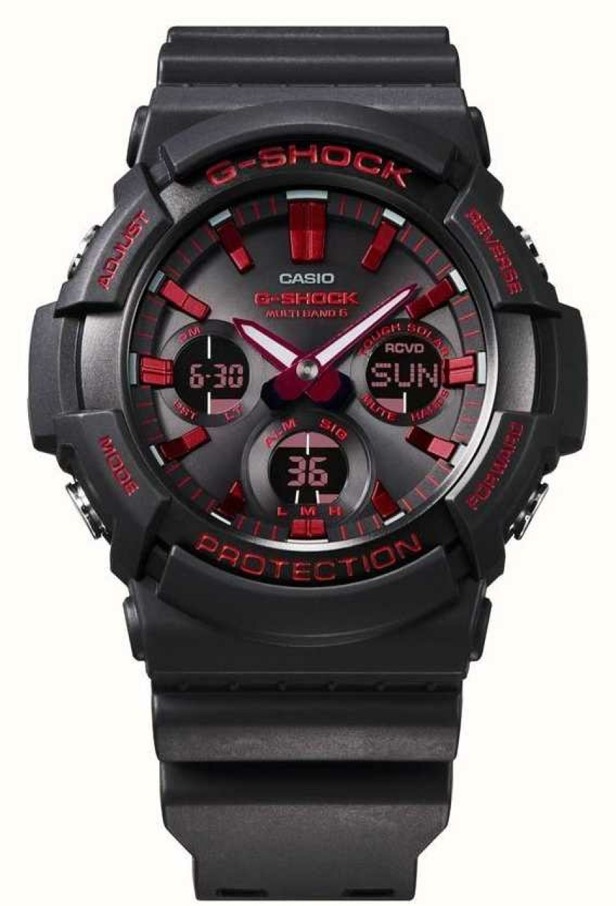 Men'S Casio | Casio G-Shock | Ignite Red Series | Black Resin Strap