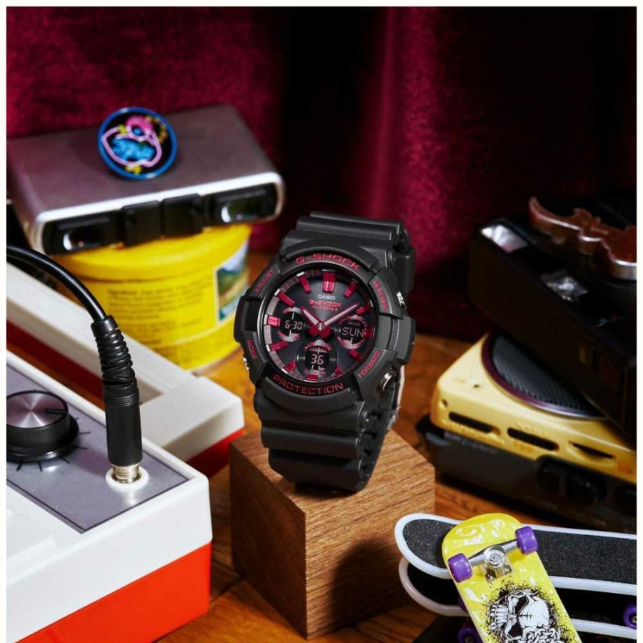 Men'S Casio | Casio G-Shock | Ignite Red Series | Black Resin Strap