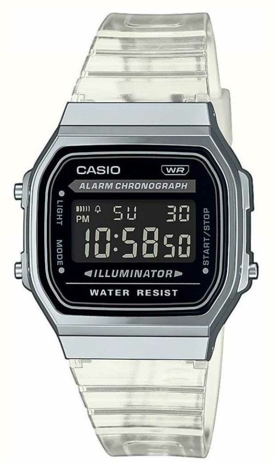 Women'S Casio | Casio Vintage Transparent Resin Band Illuminator