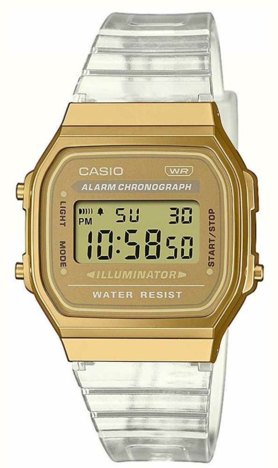 Women'S Casio | Casio Vintage Transparent Resin Strap Illuminator