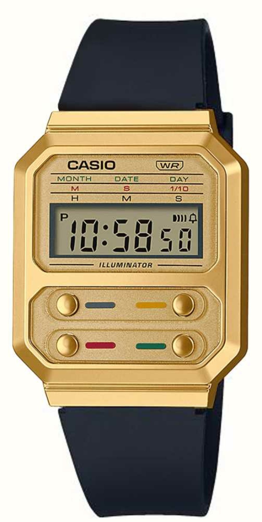 Women'S Casio | Casio Vintage | Gold Resin Case | Black Strap