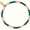 Jewelry ChloBo Jewellery | Chlobo Gold Harmony Pearl & Malachite Bracelet