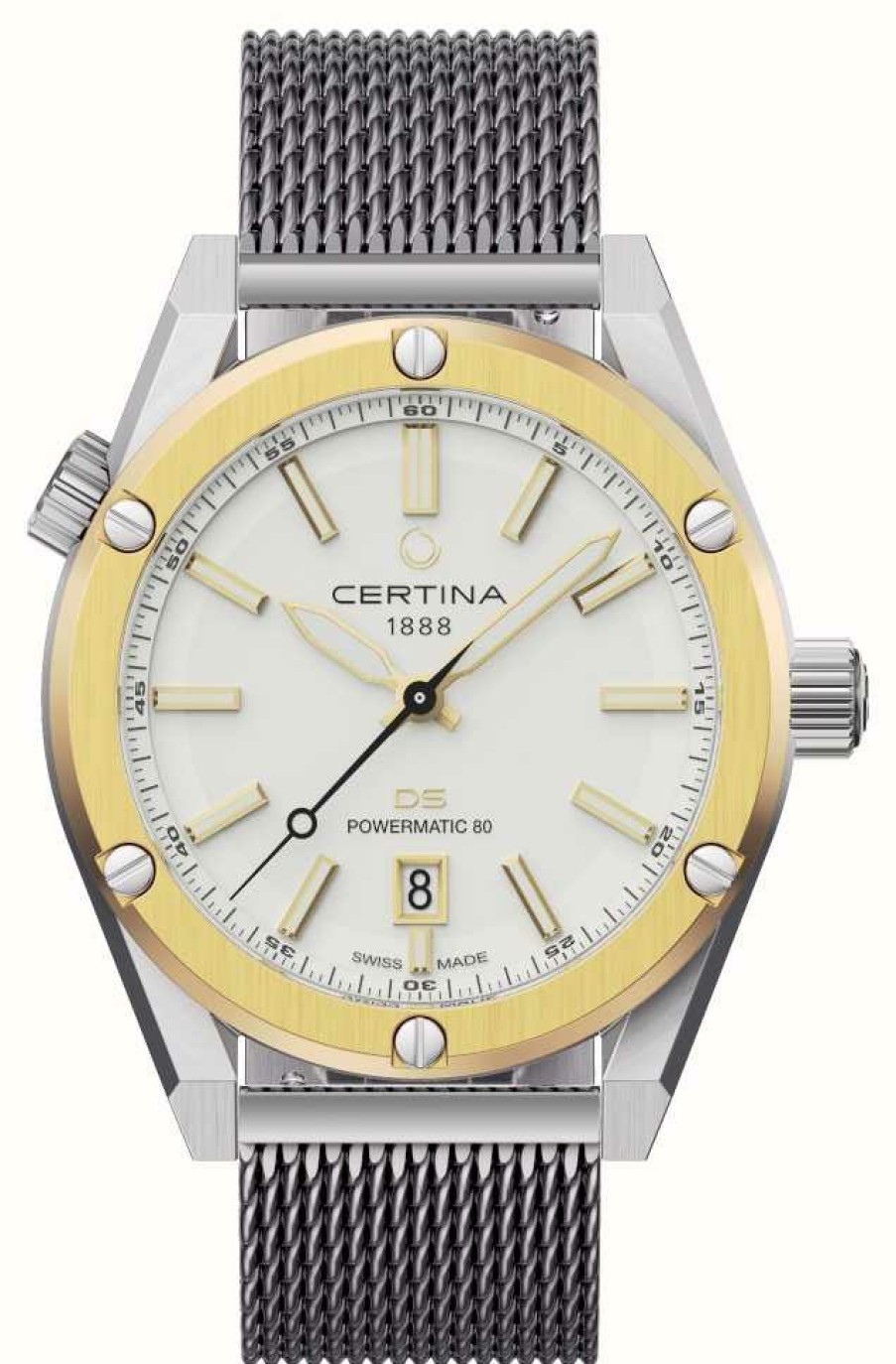 Men'S Certina | Certina Ds+ Automatic Set (37.4Mm) White Dial / Interchangeable Bezel And Quick-Release Straps