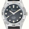 Men'S Squale | Squale Super-Squale (38Mm) Sunray Black Dial / Black Italian Leather Strap