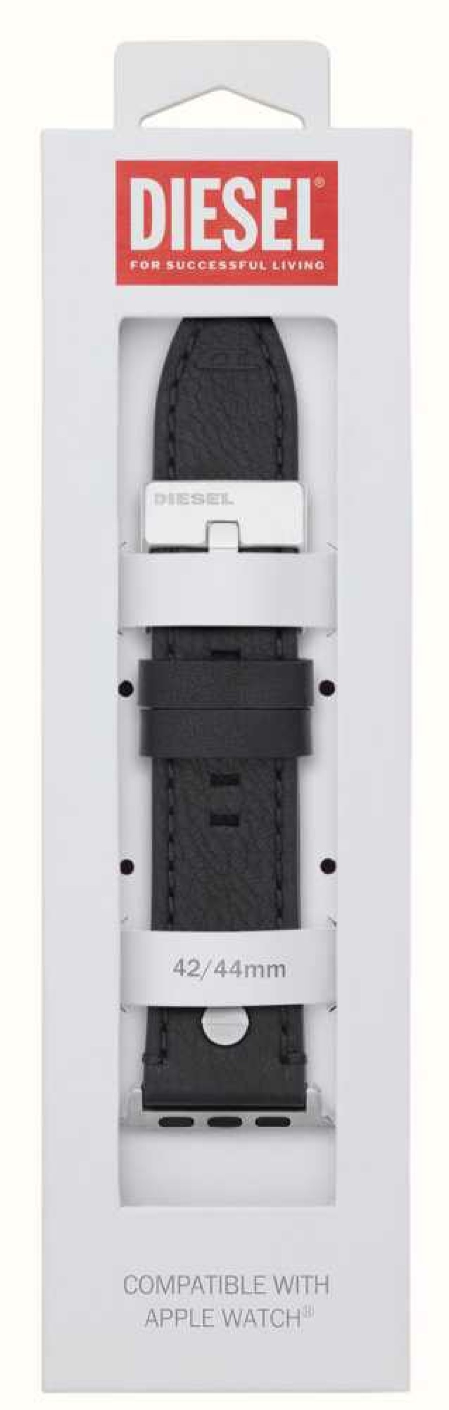 Men'S Diesel | Diesel Apple Watch Strap (42/44/45Mm) Black Leather