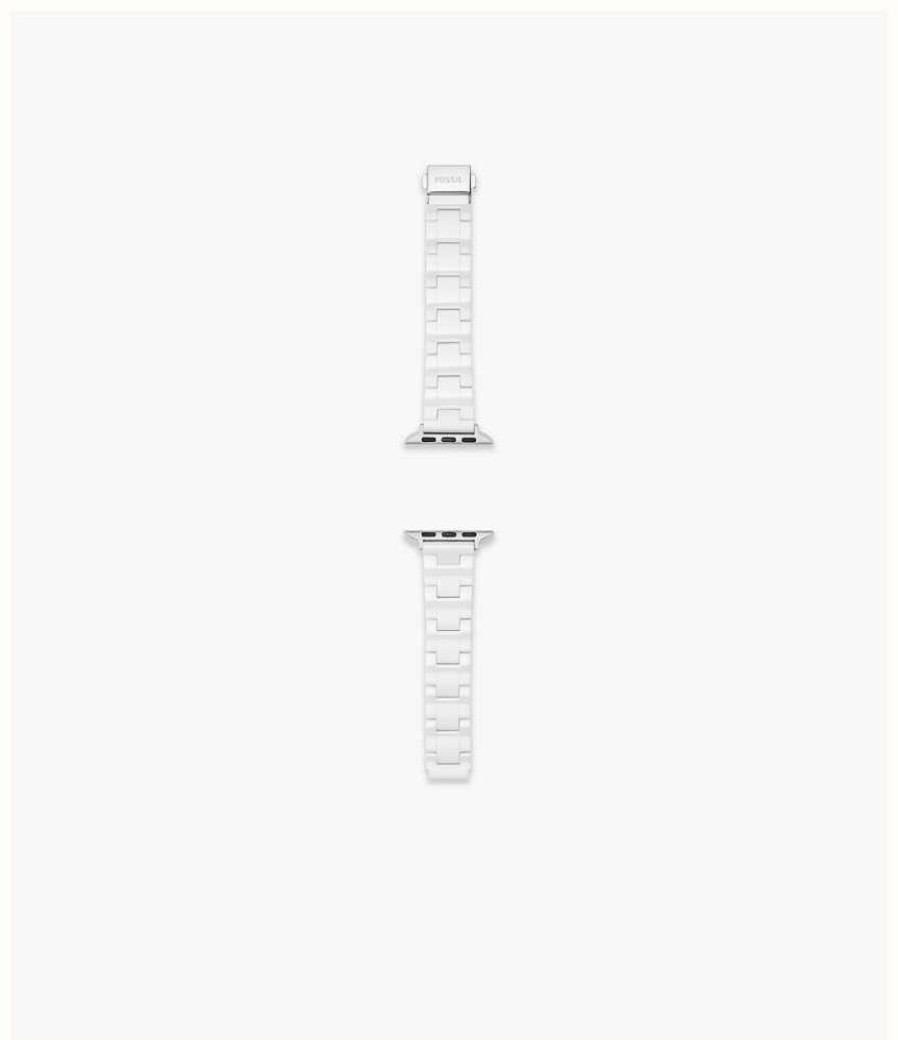 Men'S Fossil | Fossil Apple Watch Strap (38/40/41Mm) White Ceramic